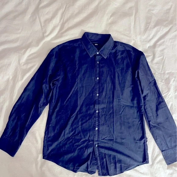 Hugo Boss | Shirts | Hugo Boss Navy Blue Modern Slim Fit Shirt | Poshmark